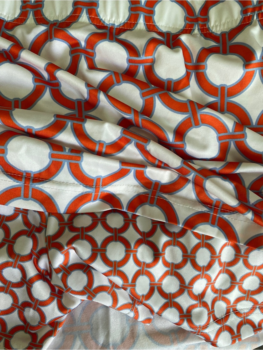 Gretchen Scott Designs Orange Circle-Print Skort with Light Blue Trim - M - Picture 2 of 3